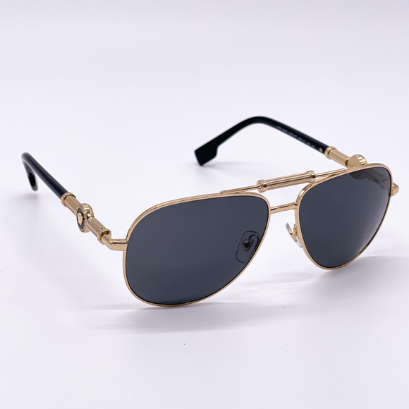 NEW VERSACE VE2236 100287 UNISEX AVIATOR SUNGLASSES MOD 2236 1002/87 - Picture 5 of 11